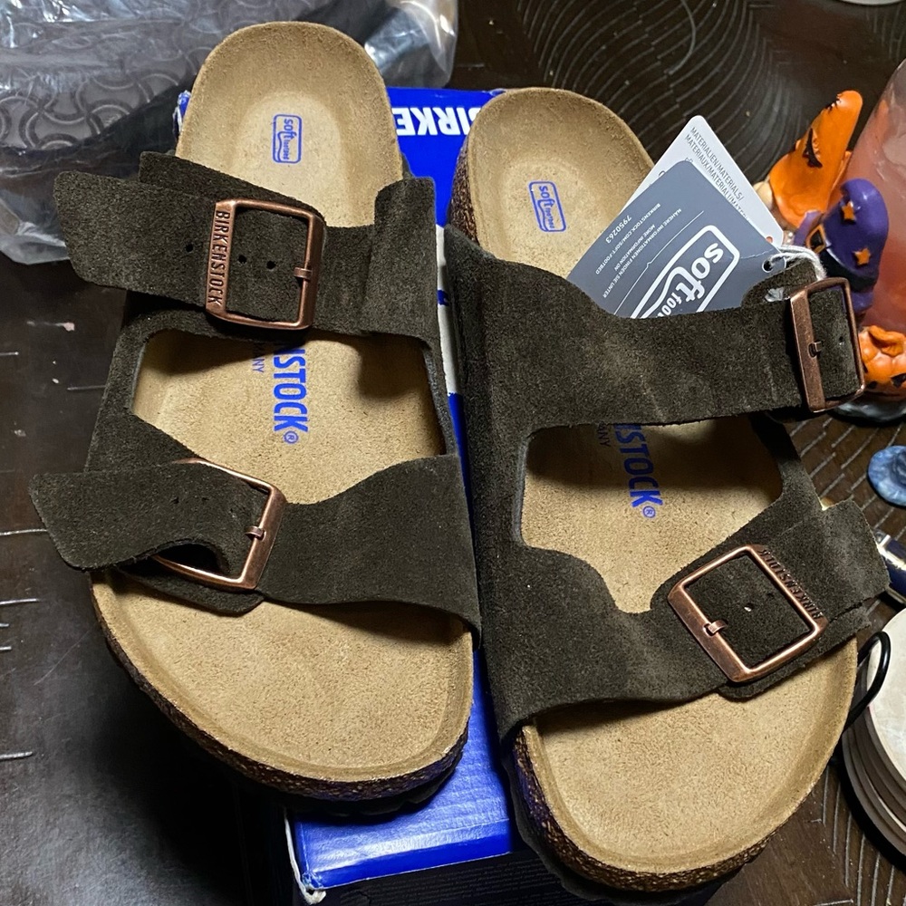 Birkenstock Dark Brown Suede Sandals